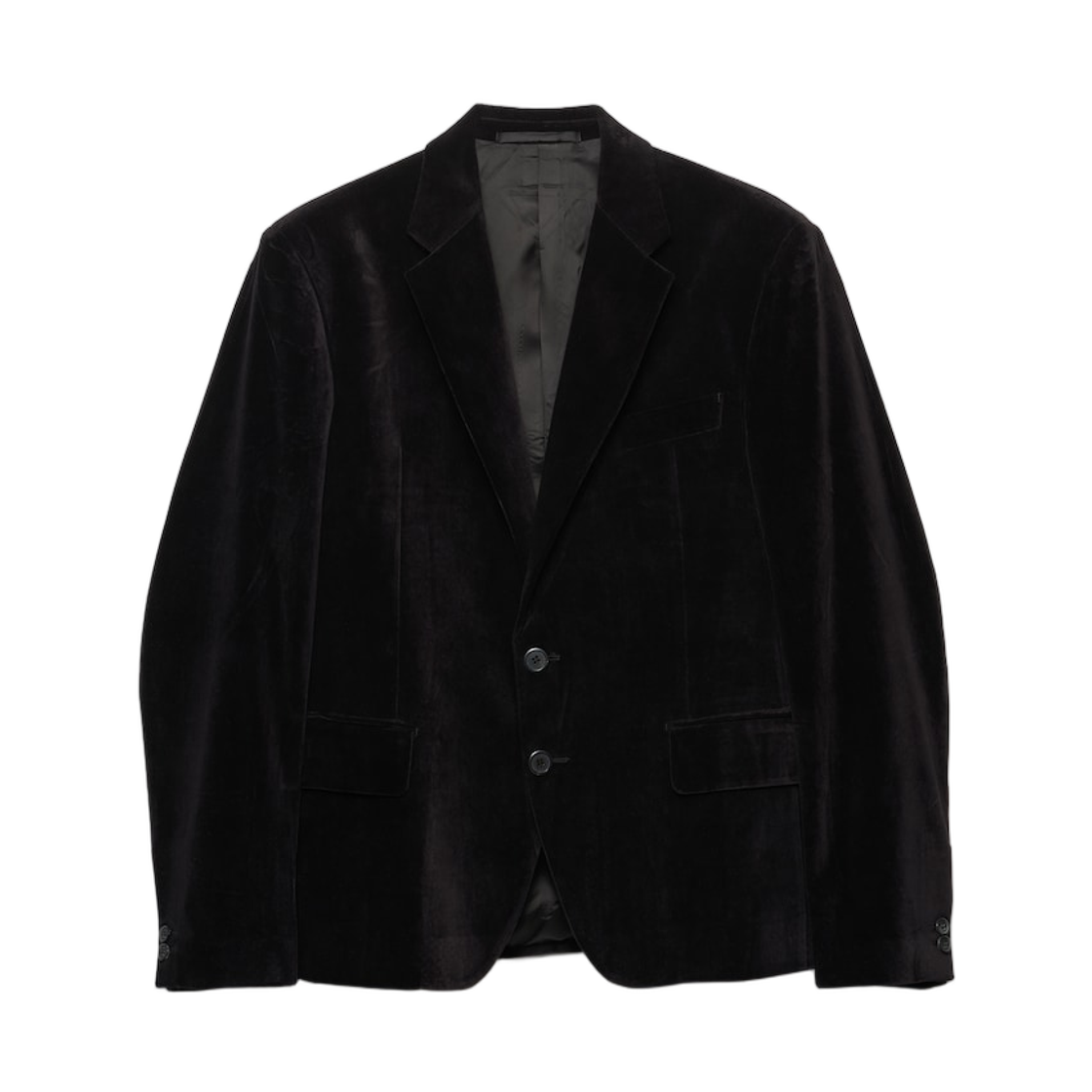 프라다 싱글 브레스티드 코튼 자켓 블랙(Prada Single-Breasted Cotton Jacket Black) - 1