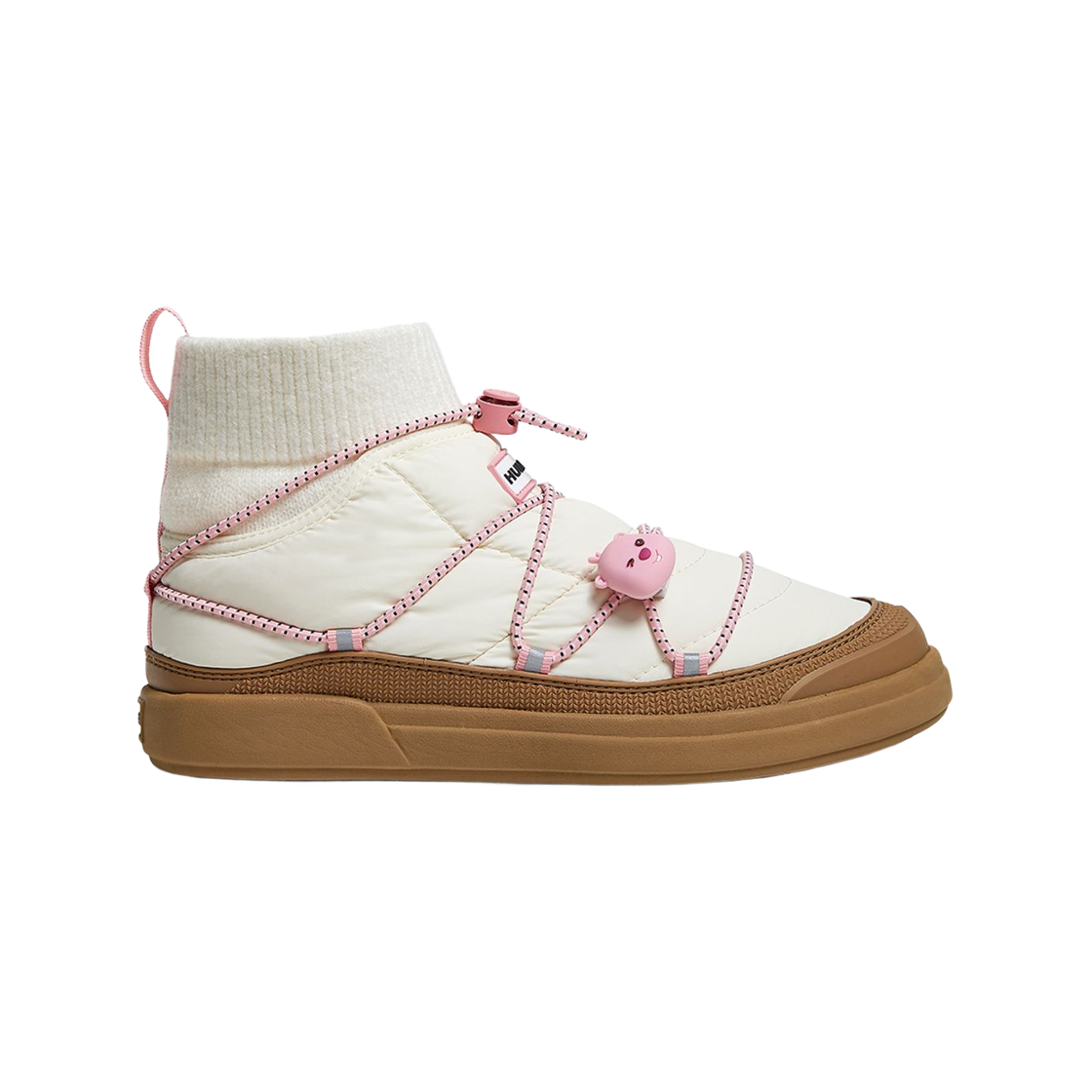 (W) 헌터 x 잔망 루피 인앤아웃 푸퍼 레이스 업 부츠 화이트