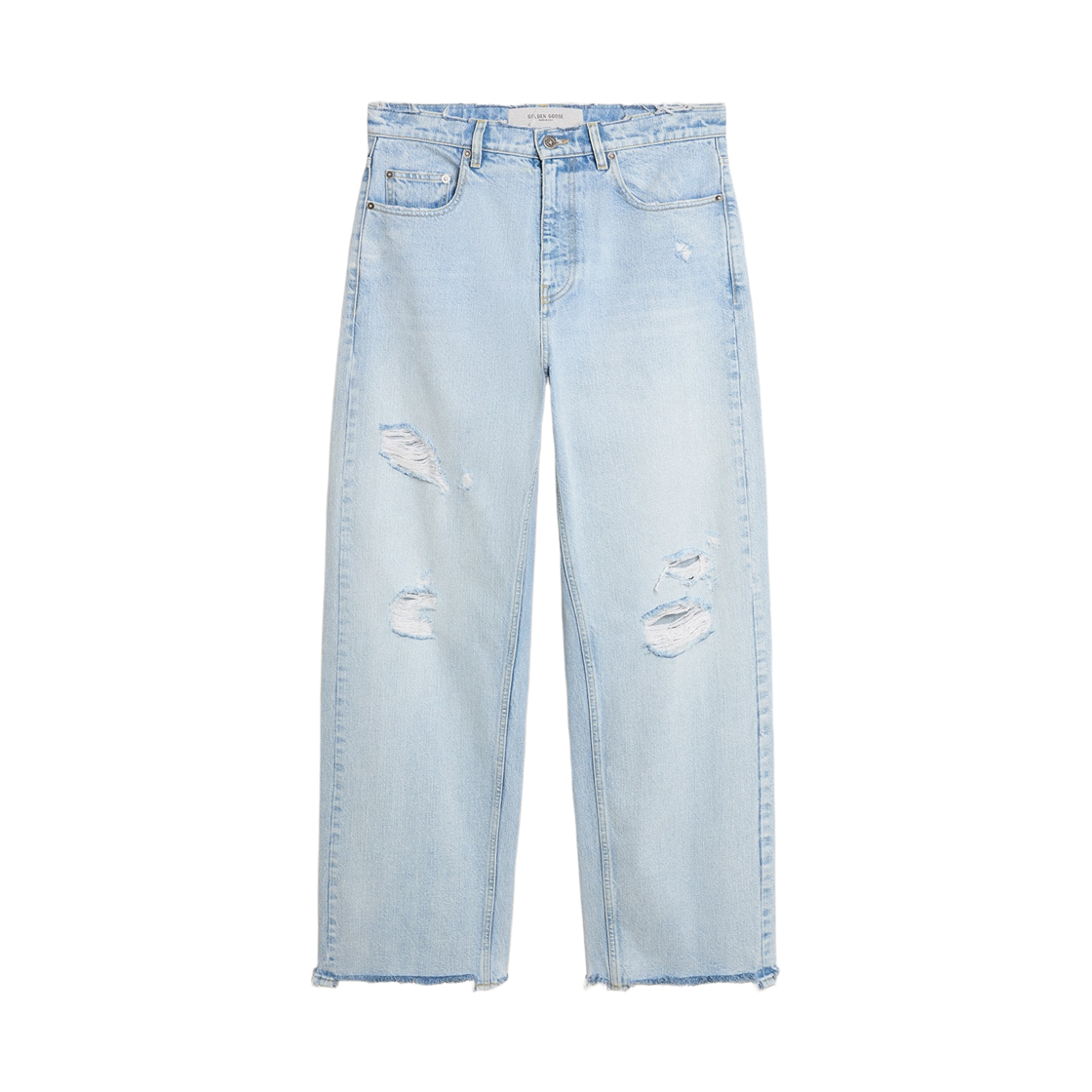 GMP02083-P001850-50134 Golden Goose Pants in Lived In Effect Denim Light Blue