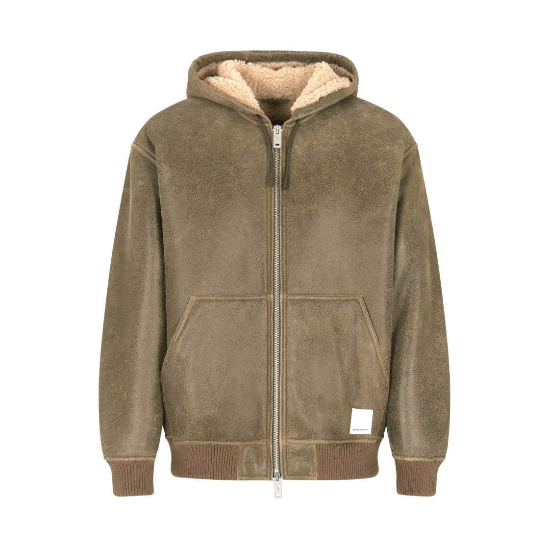 EM002616AF17349U6199 Emporio Armani New York Capsule Collection Lamb Shearling Oversized-Fit Blouson Beige