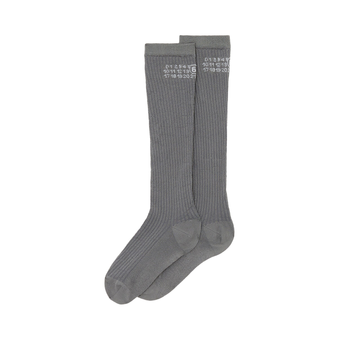 S62TL0045M13204852 MM6 Maison Margiela Numeric Ribbed Socks Grey