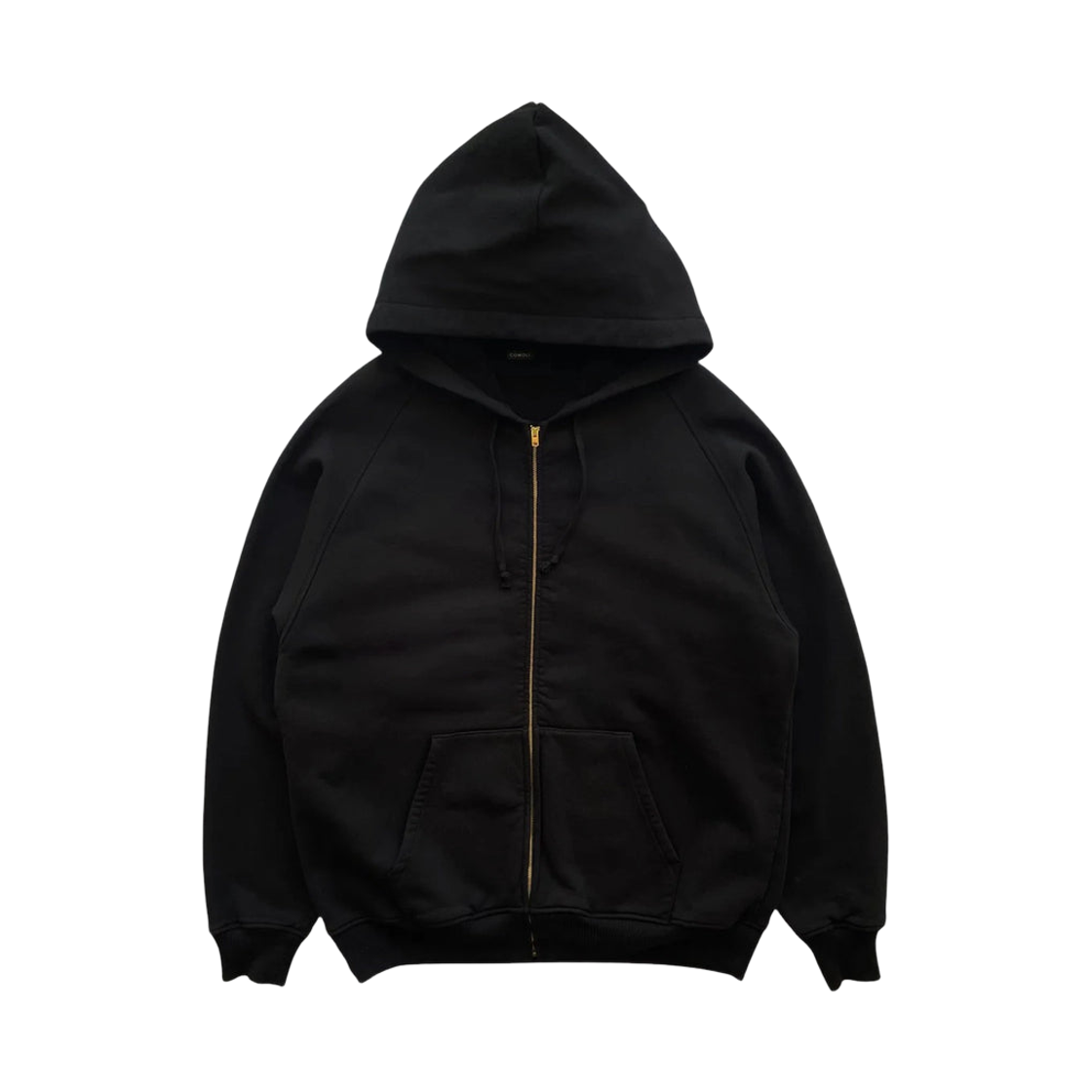 코모리 코튼 집업 후드 블랙 - 25AW(Comoli Cotton Zip Up Hoodie Black - 25AW)