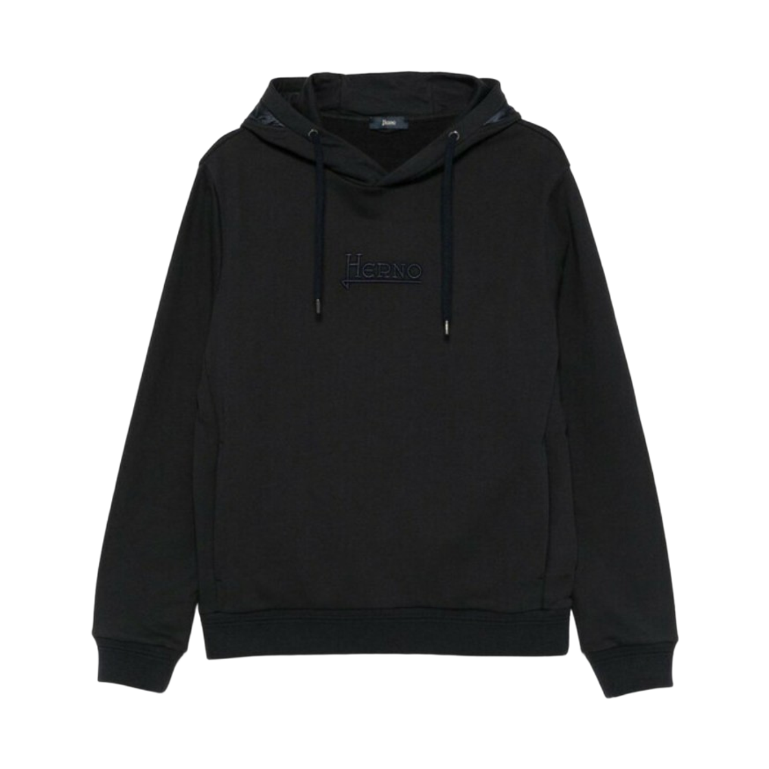 JG000232U-50017-9200 Herno Logo Cotton Hooded Navy Blue