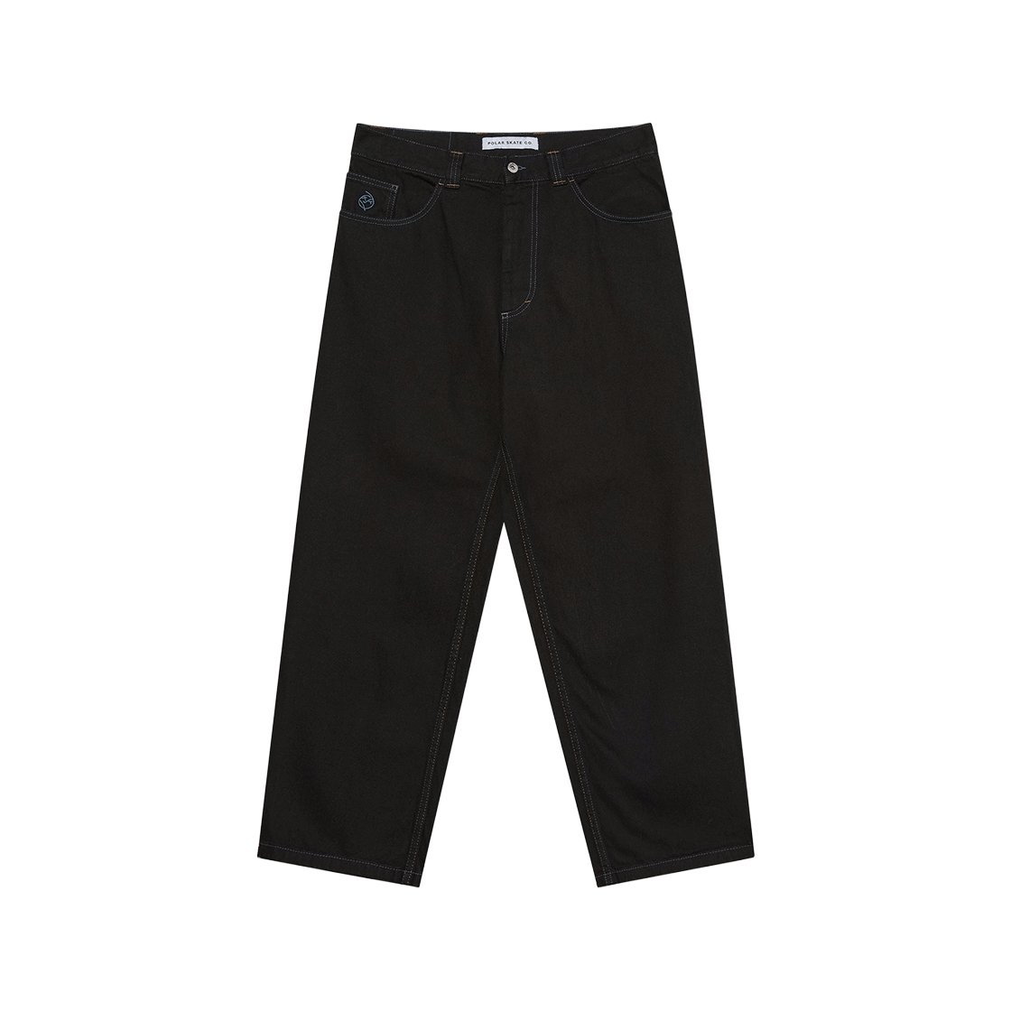 폴라스케이트 빅 보이 팬츠 블랙 블루 스티칭