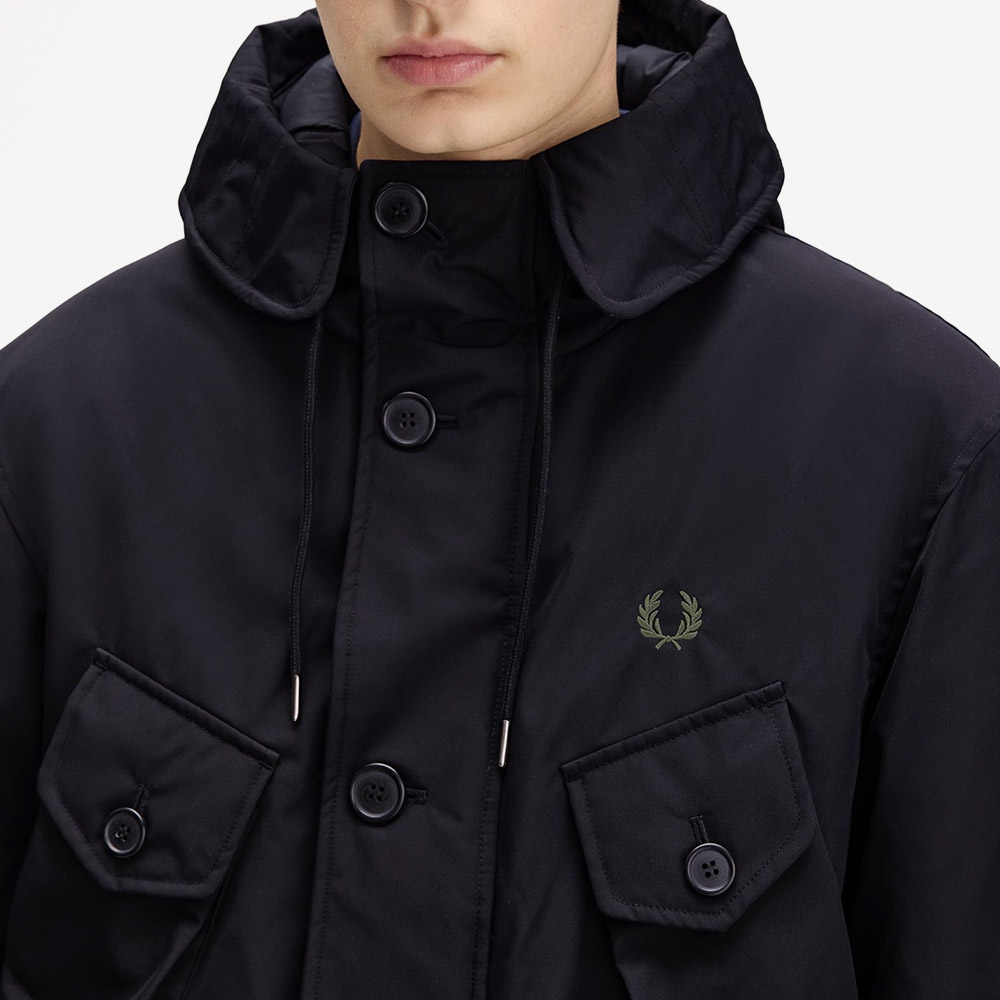 프레드 페리 패치 포켓 푸퍼 재킷 블랙(Fred Perry Patch Pocket Puffer Jacket Black) - 4