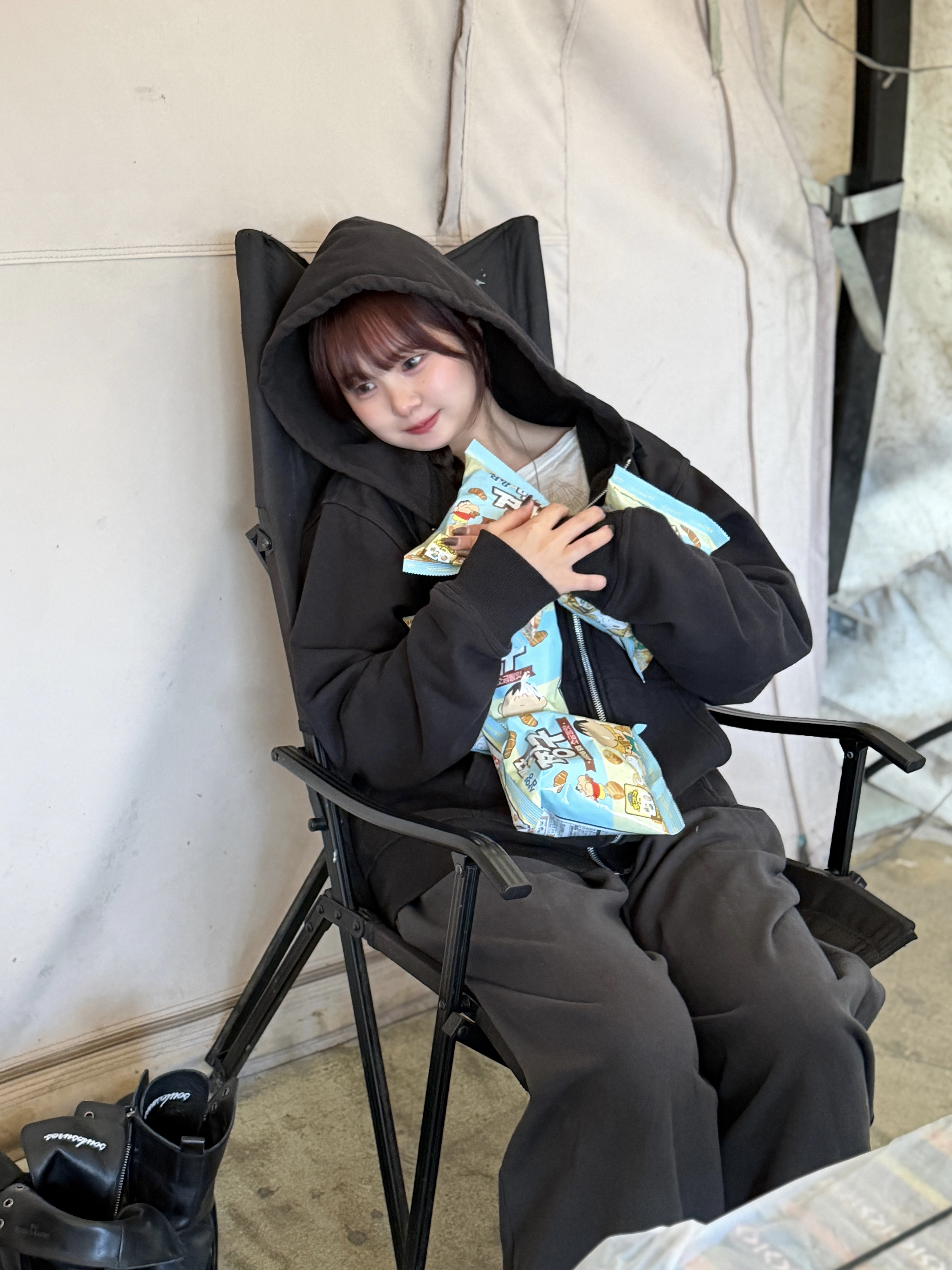 Stussy Ist Venus Zip Hoodie Black 착용 스타일 - 1