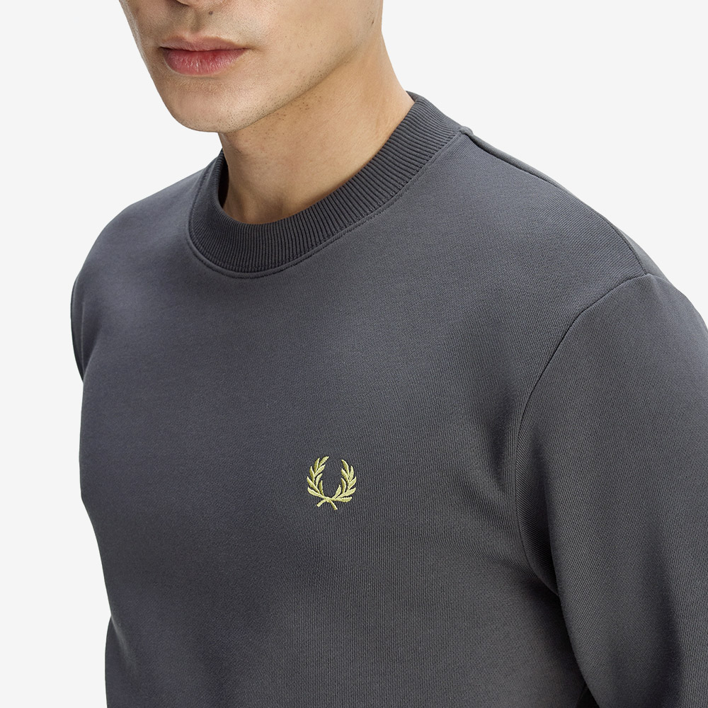 프레드 페리 크루넥 스웻셔츠 앵커그레이 테니스볼 옐로우(Fred Perry Crew Neck Sweatshirt Anchor Grey Tennis Ball Yellow) - 3