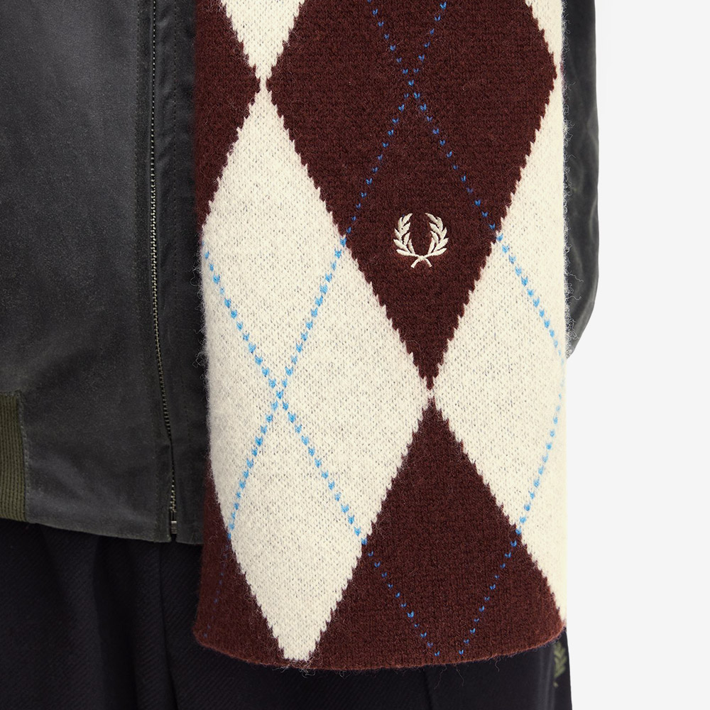 프레드 페리 브러시드 아가일 스카프 에크루(Fred Perry Brushed Argyle Scarf Ecru) - 3