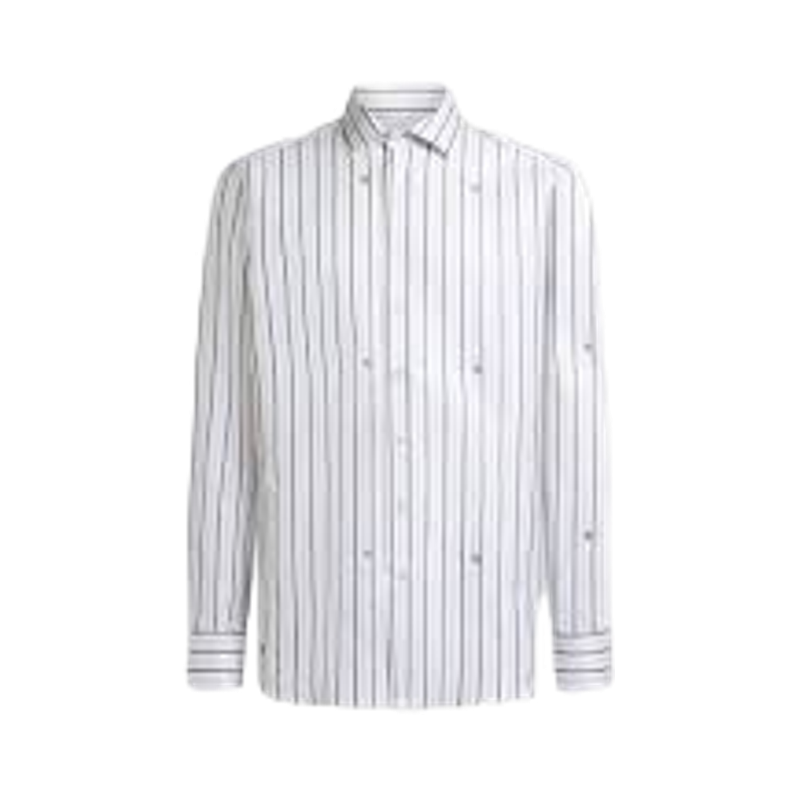 에트로 스트라이프 코튼 자카드 셔츠 화이트(Etro Striped Cotton Jacquard Shirt White)