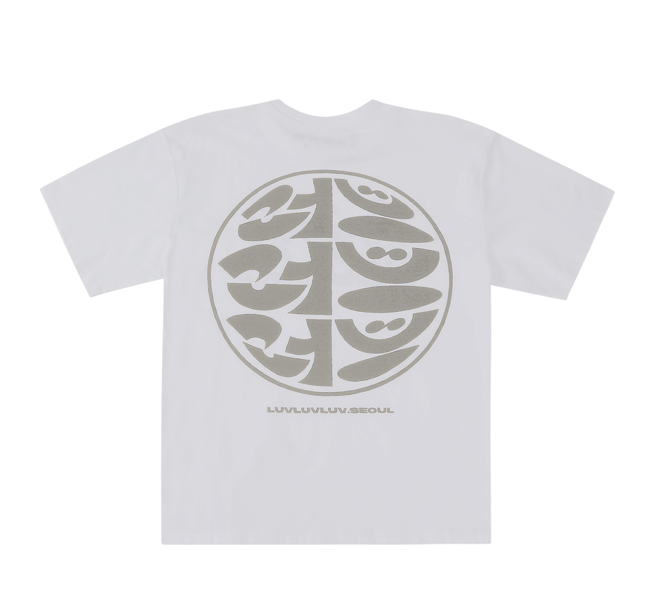 러브러브러브 SV 컨벡스 반팔 탑 한글 화이트(LUVLUVLUV SV The Most Convex Short Sleeve Top KR White)