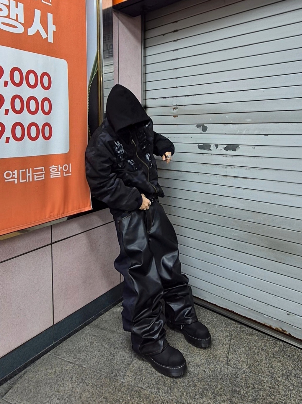 Dr. Martens x Rick Owens Quad Sole Steel Toe Boots Black, emostanceclub Leather Panel Half and Half Denim Indigo 착용 스타일