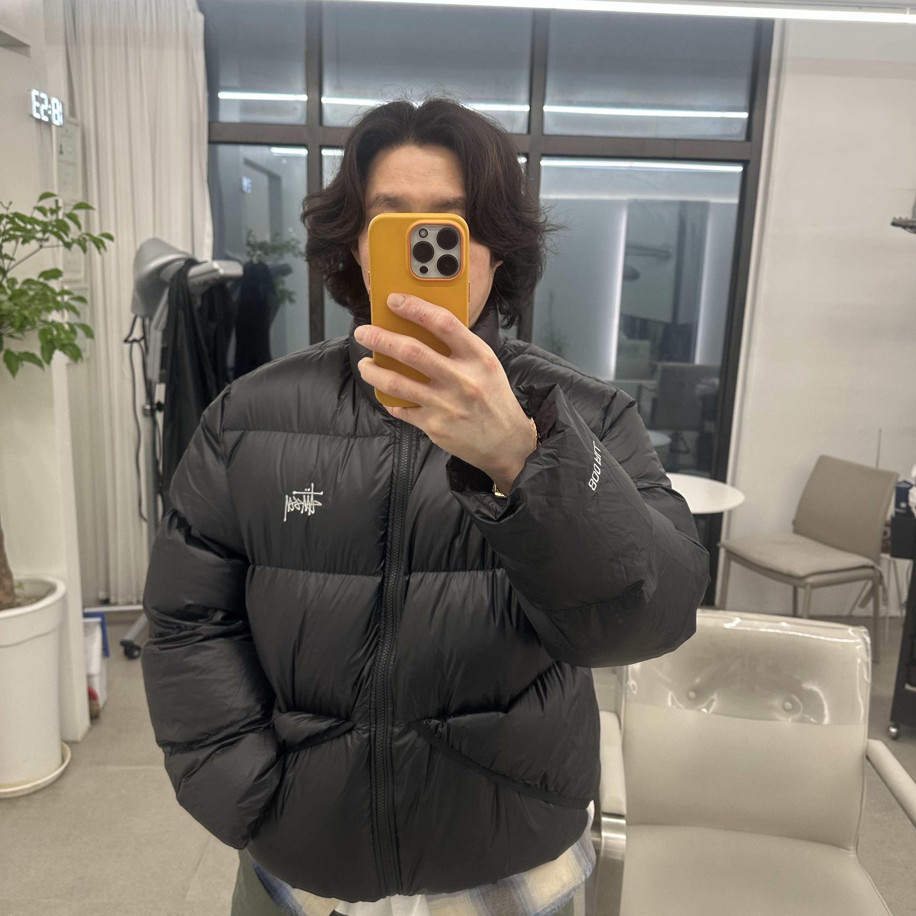 Stussy Micro Ripstop Down Jacket Jet Black 착용 스타일