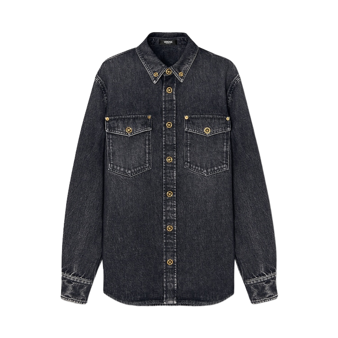 1013887-1A13718-1D810 Versace Denim Overshirt Black