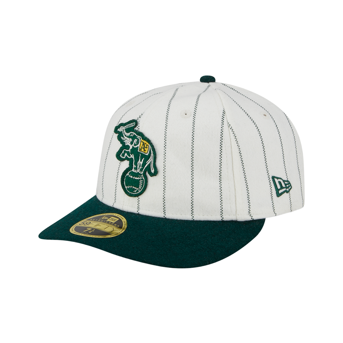 뉴에라 MLB 오클랜드 애슬레틱스 59피프티 레트로 크라운 스트라이프 캡 화이트 그린(New Era MLB Oakland Athletics 59Fifty Retro Crown Stripe Cap White Green) - 1