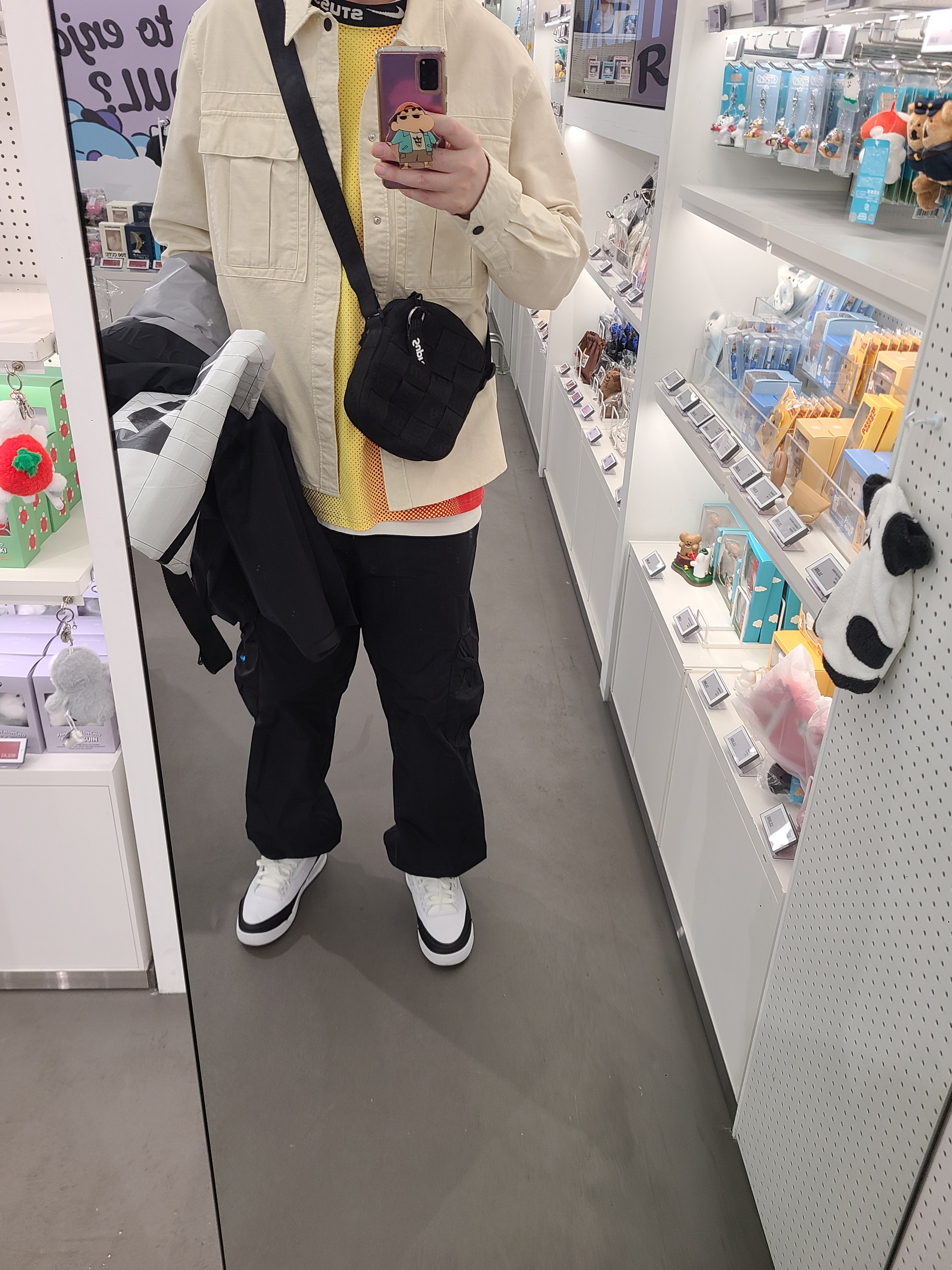 Nike x Stussy NRG FL LS Top Multi Color (DO5308-902), Nike x Off-White NRG Track Pants Black - US/EU 착용 스타일 - 1