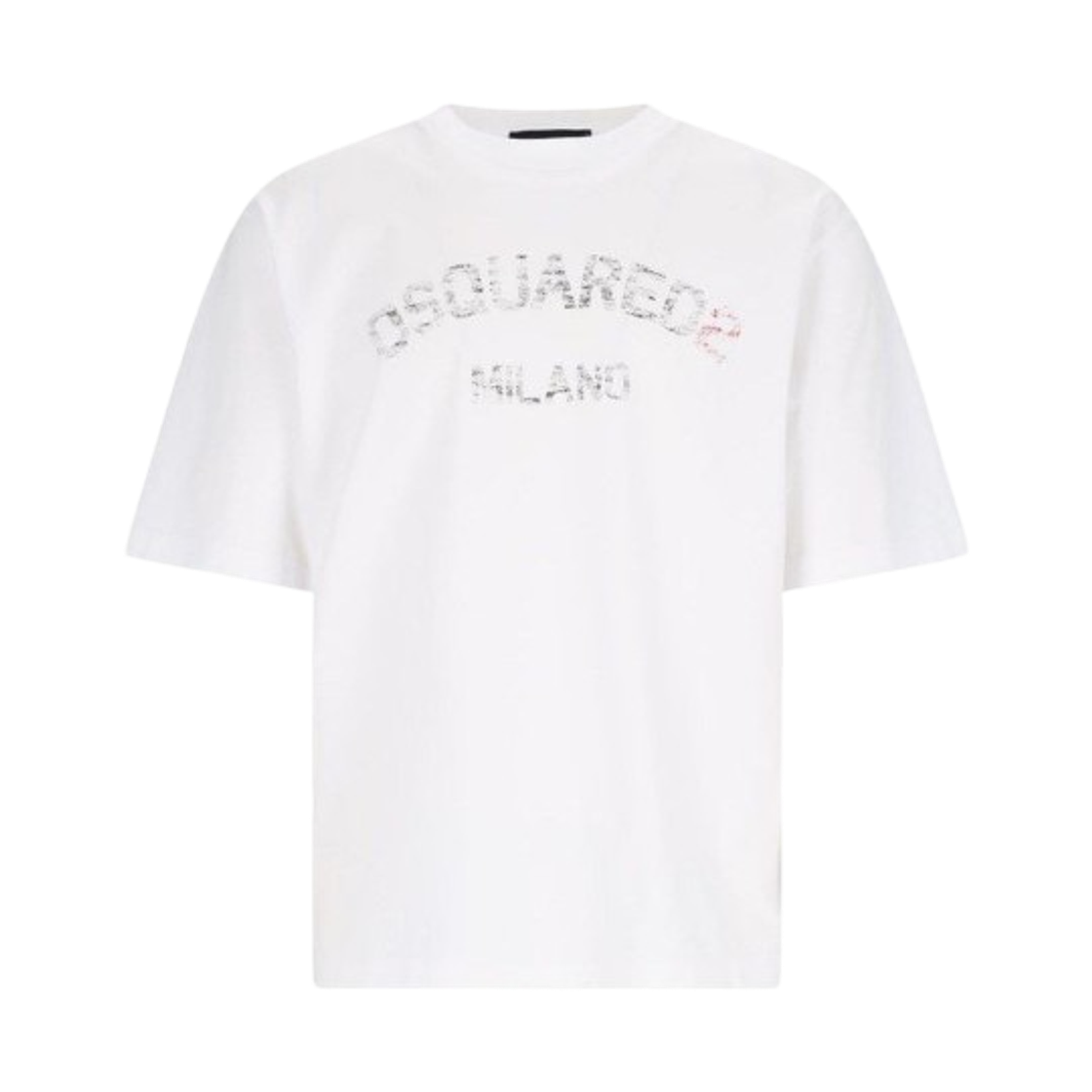 디스퀘어드2 루즈핏 페이디드 로고 티셔츠 화이트(Dsquared2 Loose Fit Faded Logo T-Shirt White)