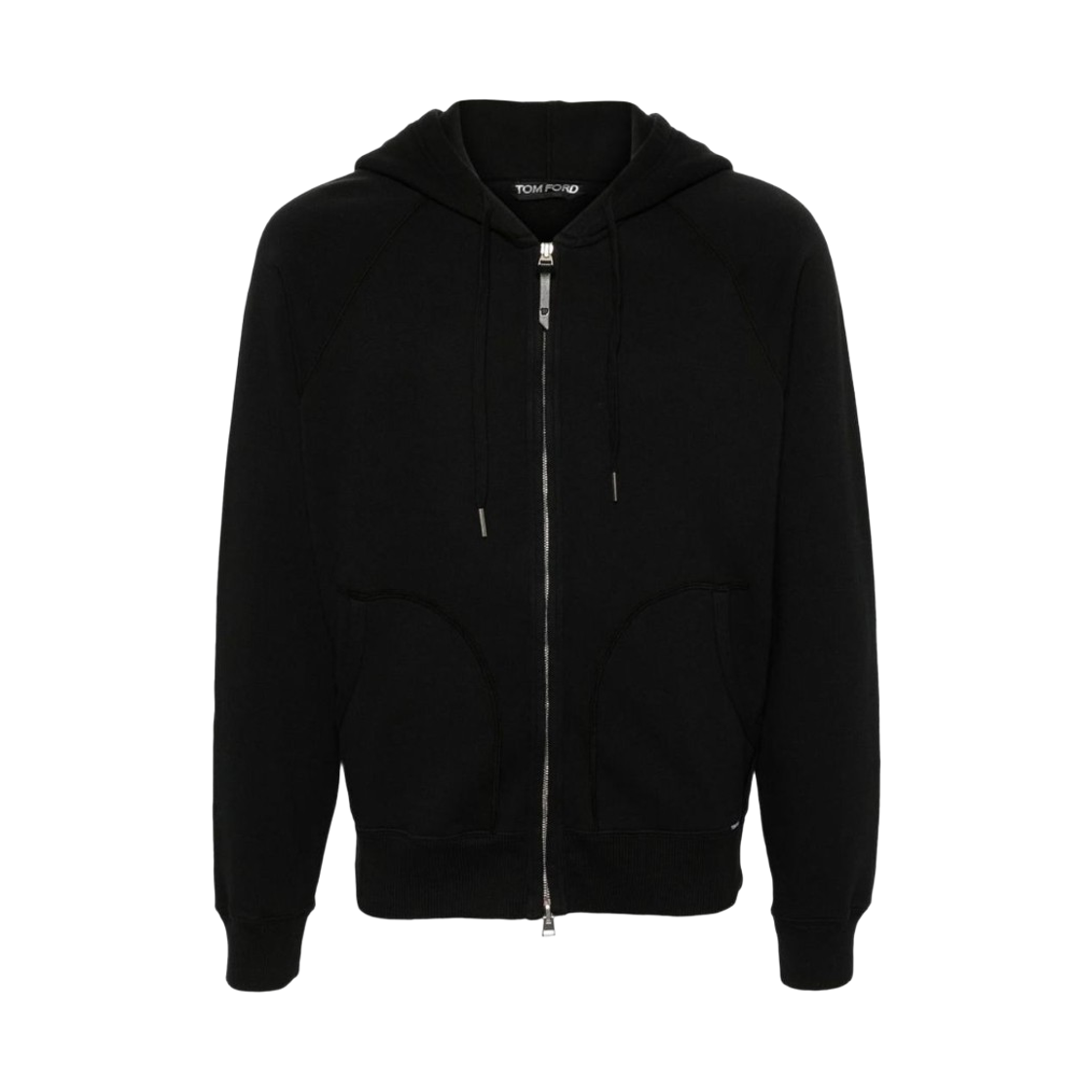 JDL010-JMC072-LB999 Tom Ford Cotton Pocket Zip-Up Hoodie Black