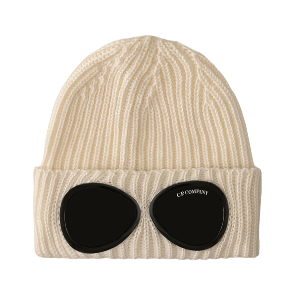 C.P. 컴퍼니 엑스트라 파인 메리노 울 고글 비니 거즈 화이트  - 25FW(C.P. Company Extra Fine Merino Wool Goggle Beanie Gauze White- 25FW)