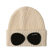C.P. Company Extra Fine Merino Wool Goggle Beanie Gauze White- 25FW