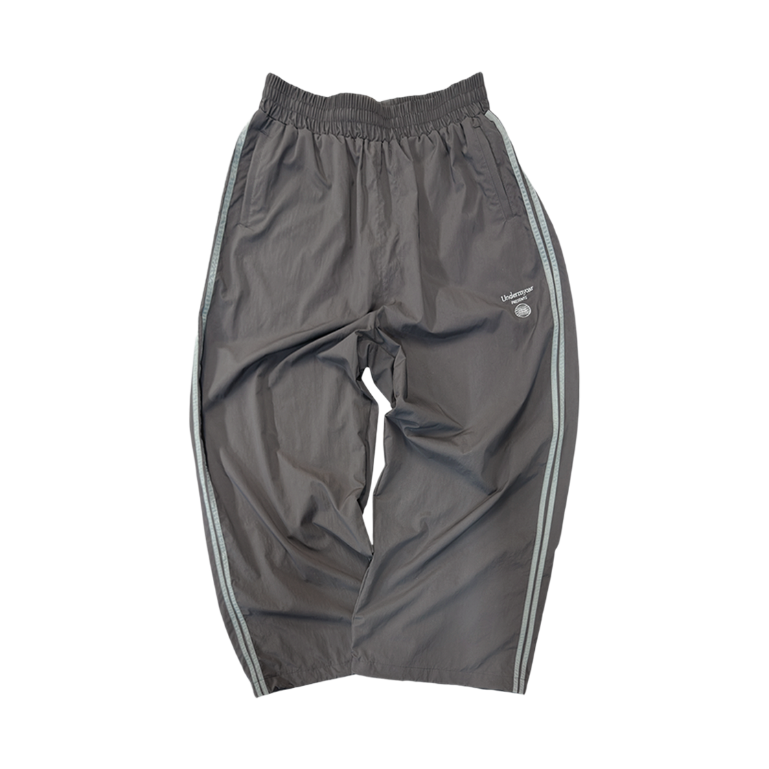 언더마이카 무.149 콤비 사이드 더블 라인 나일론 트랙 팬츠 애시 그레이(Undermycar Mu.149 Combi Side Double Line Nylon Track Pants Ash Gray)