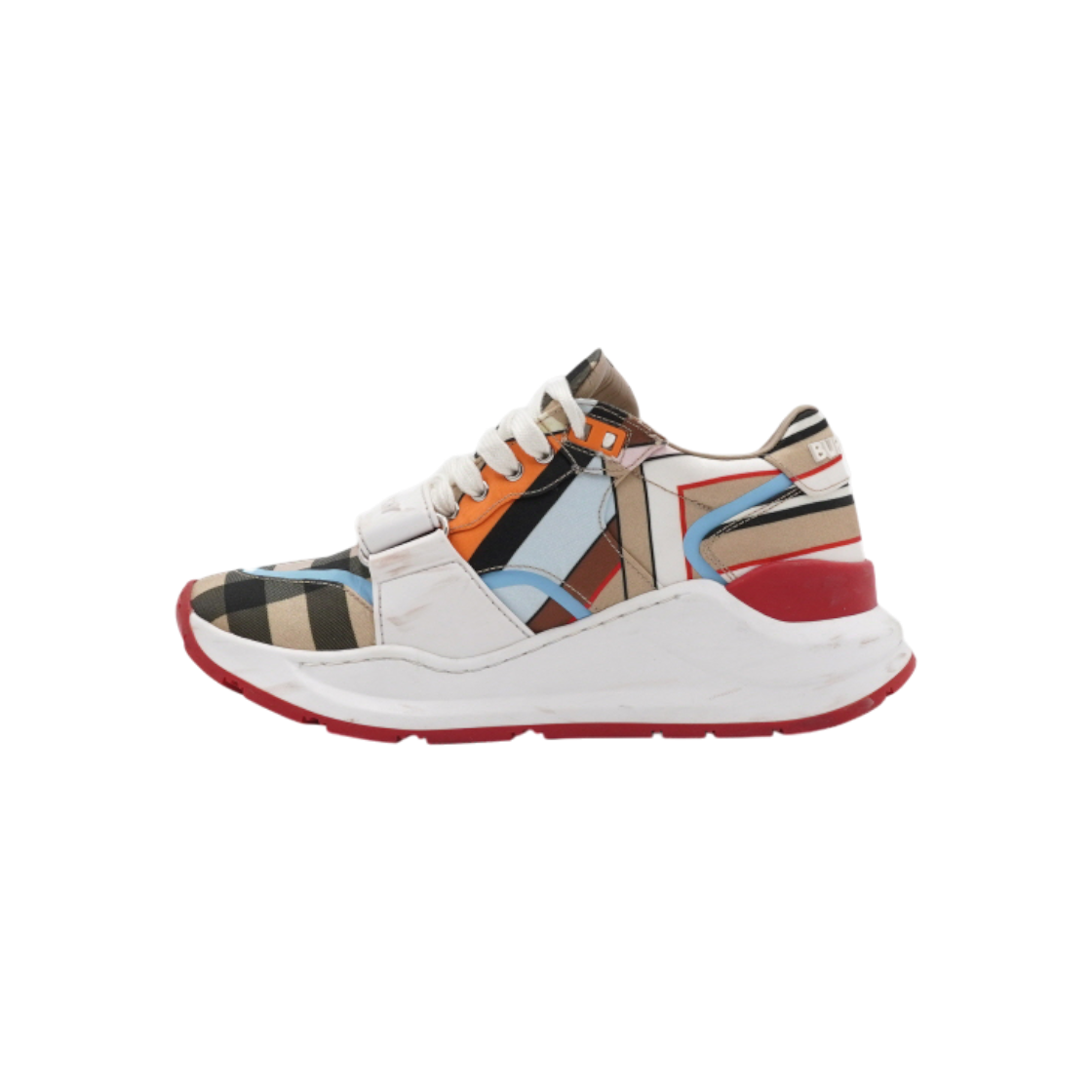 ITWJ9NGWGUGP Burberry Vintage Check Multi-Color Velcro Strap Women's Sneakers