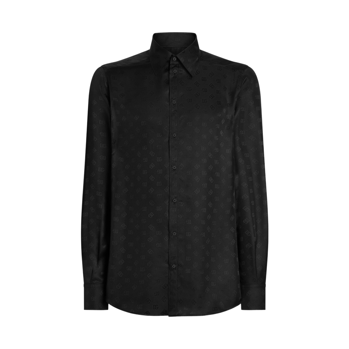G5MM4TFJ1JYN0000 Dolce & Gabbana DG Logo Martini Jacquard Shirt Black