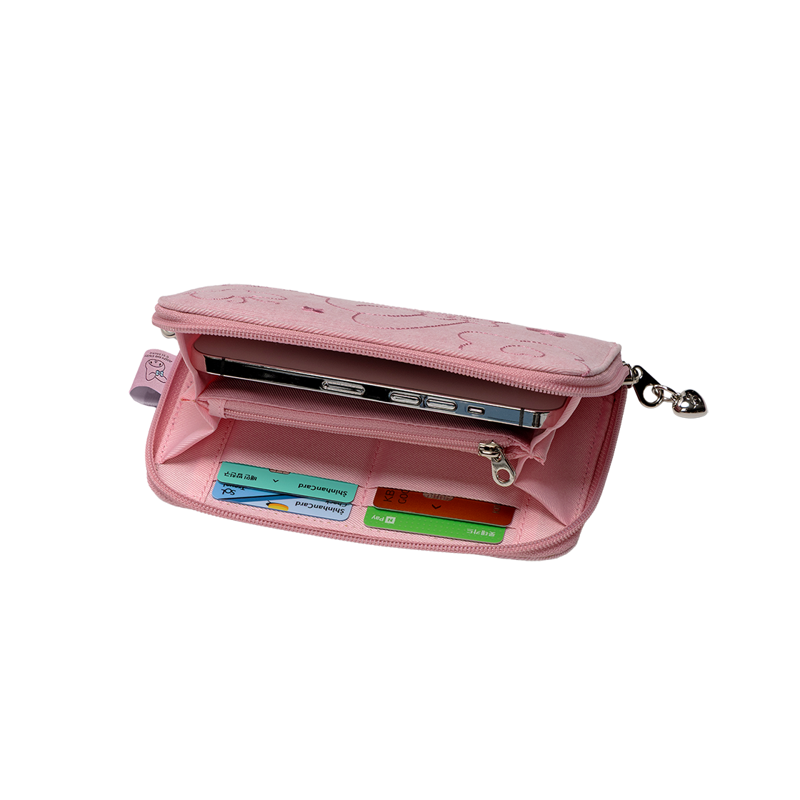조셉앤스테이시 데님 트래블 크로스 월렛 마이멜로디 워시드 핑크 위드 체인(Joseph&Stacey Denim Travel Cross Wallet My Melody Washed Pink with Chain) - 3