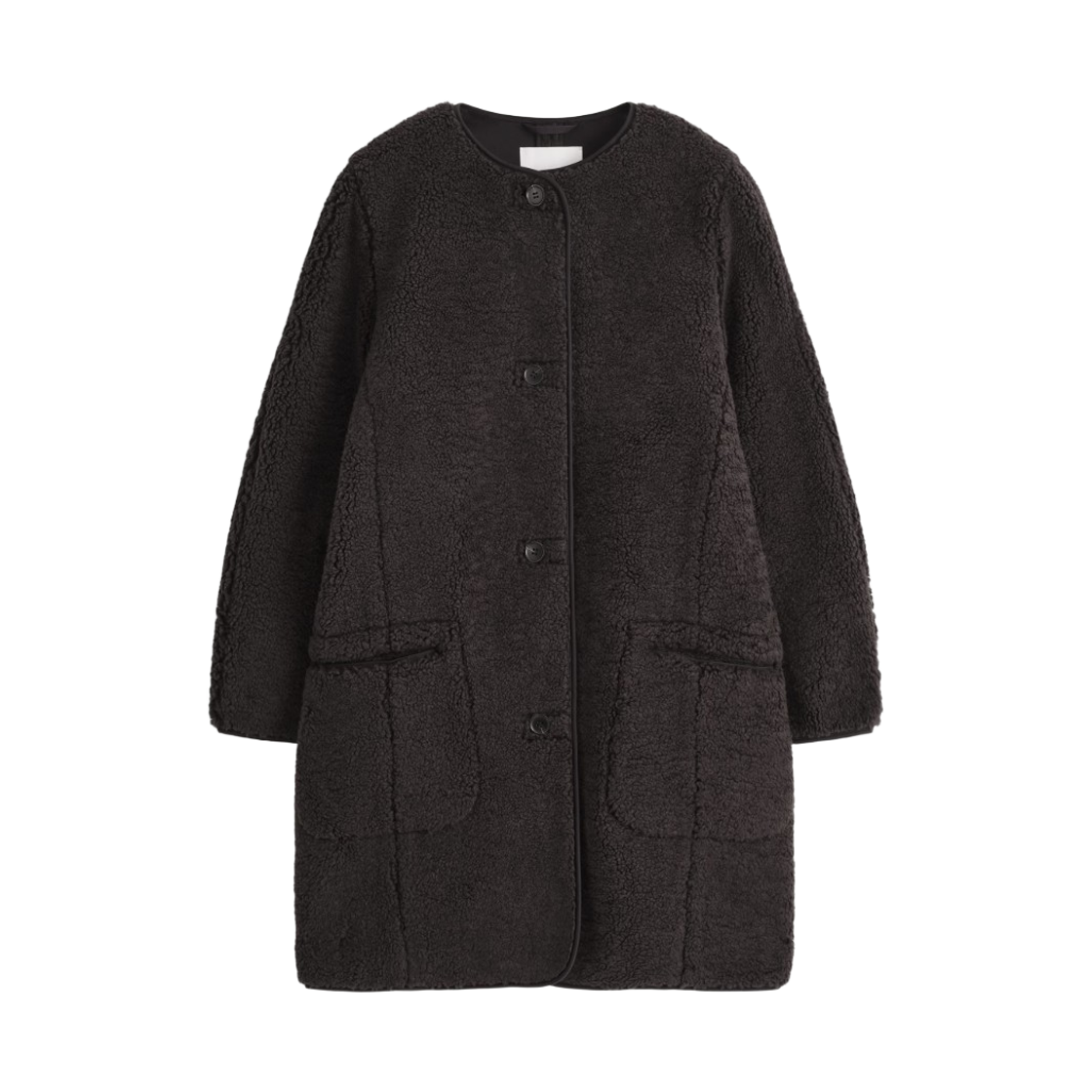 (W) 코스 롱라인 테디 자켓 다크 브라운((W) COS Long Line Teddy Jacket Dark brown)