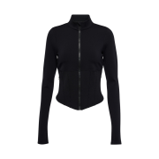 (W) Alo Yoga Airbrush Corset Full Zip Jacket Black