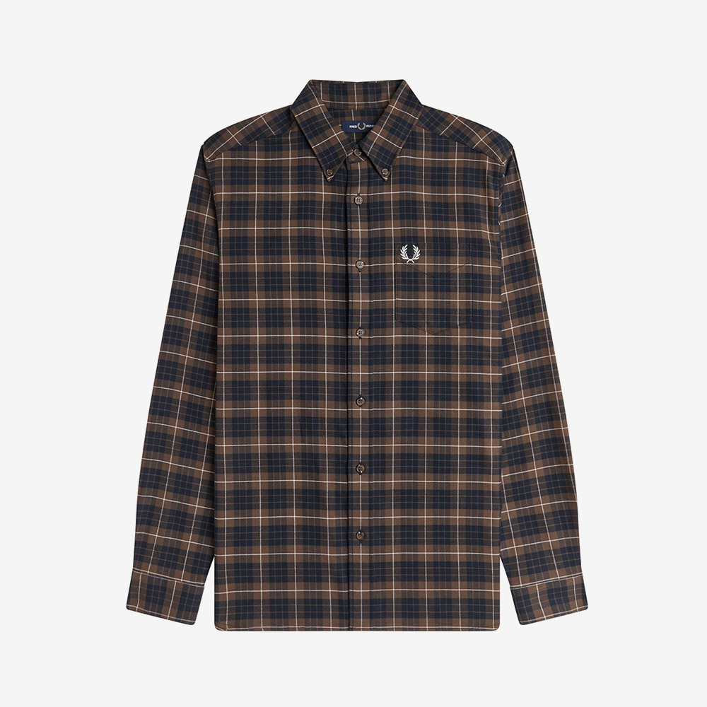 프레드 페리 브러시드 트윌 타탄 셔츠 번트 토바코(Fred Perry Brushed Twill Tartan Shirt Burnt Tobacco) - 5