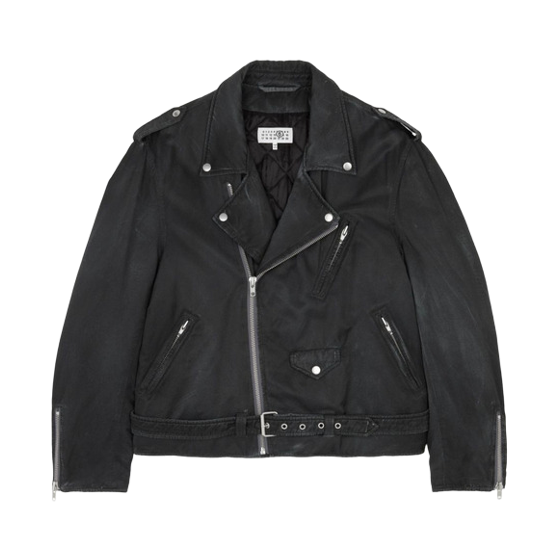 SH0AM0066M35452899 MM6 Maison Margiela Biker Jacket Black