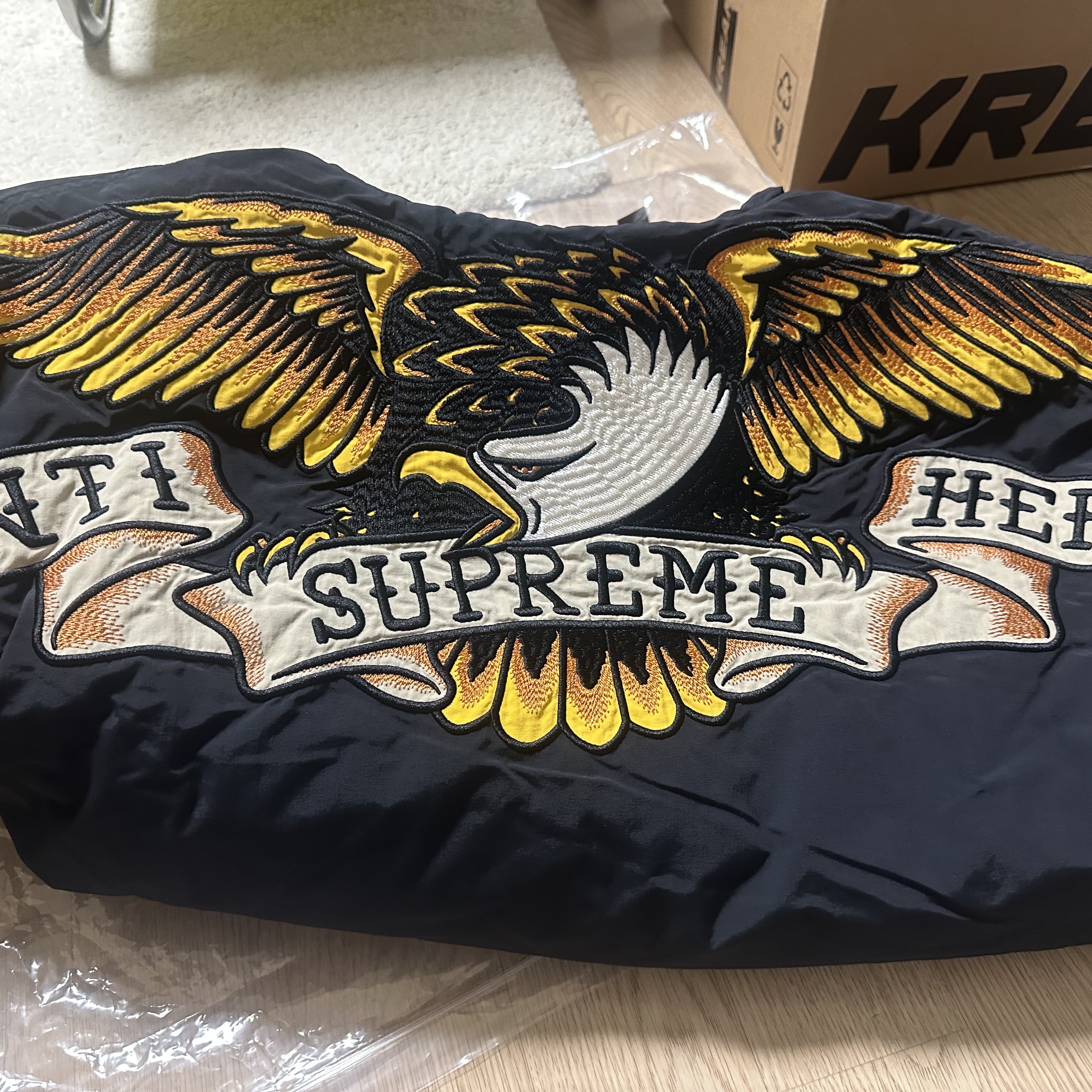Supreme Antihero Stadium Jacket Black - 25FW 착용 스타일 - 2