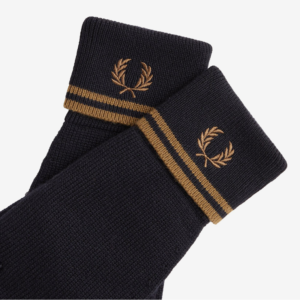 프레드 페리 트윈 팁 울 글러브 블랙 쉐이디드 스톤(Fred Perry Twin Tipped Wool Gloves Black Shaded Stone) - 2