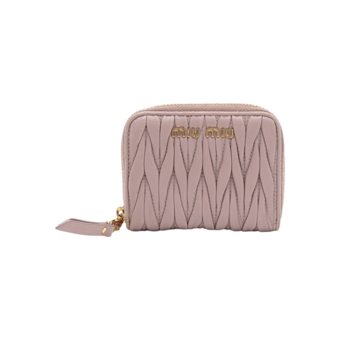 ITV2QWSOWAME Miu Miu Matelasse Zip Women's Card and Coin Wallet 5MM268