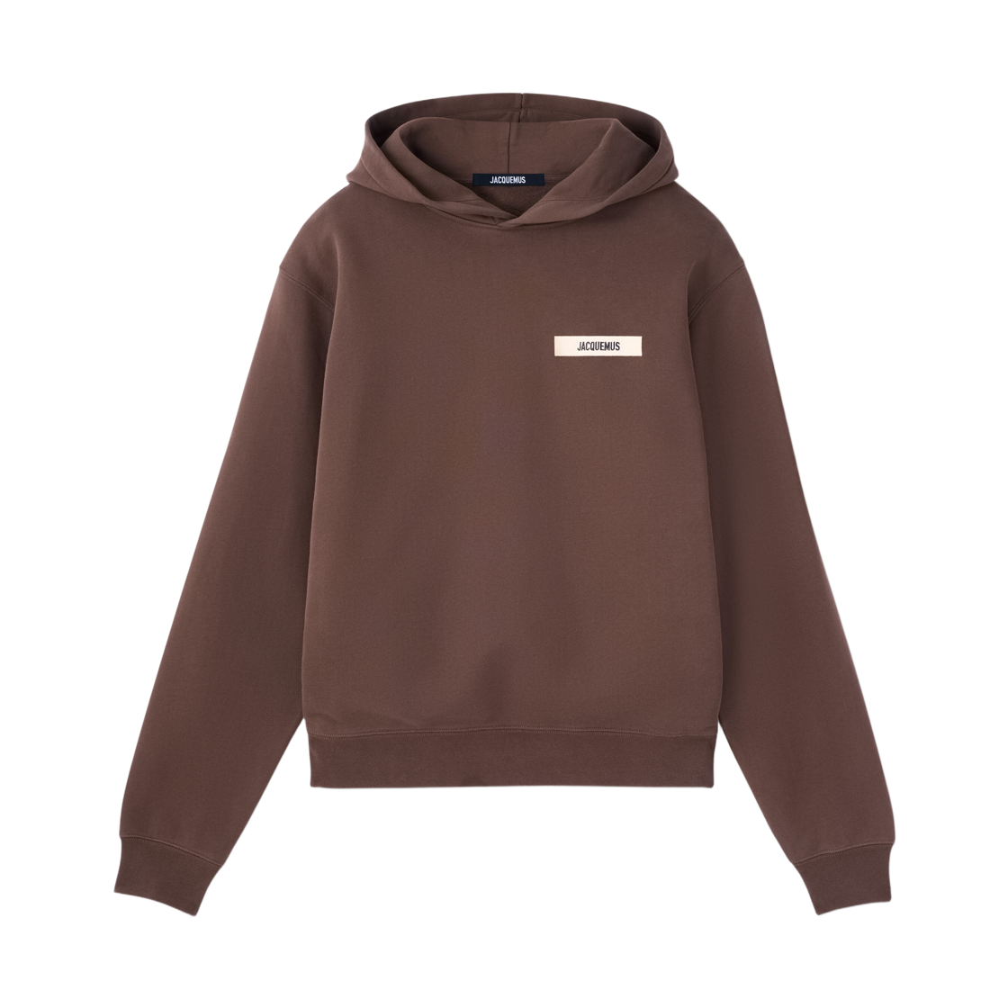 HOM00247AJ0-0126-880 Jacquemus The Gros Grain Logo Hoodie Dark Brown