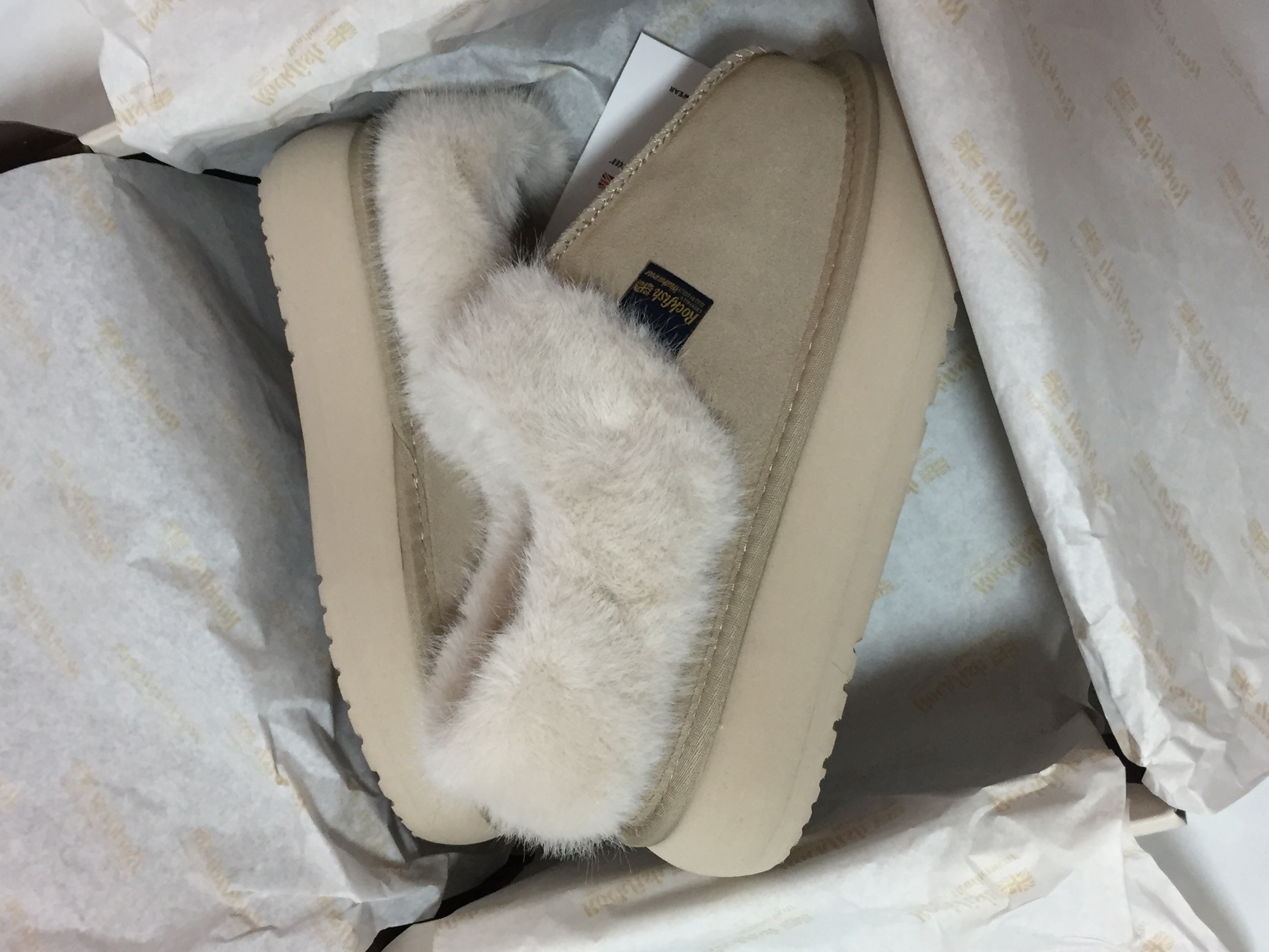 (W) Rockfishweatherwear Original Winter Fur Mules Sand 착용 스타일