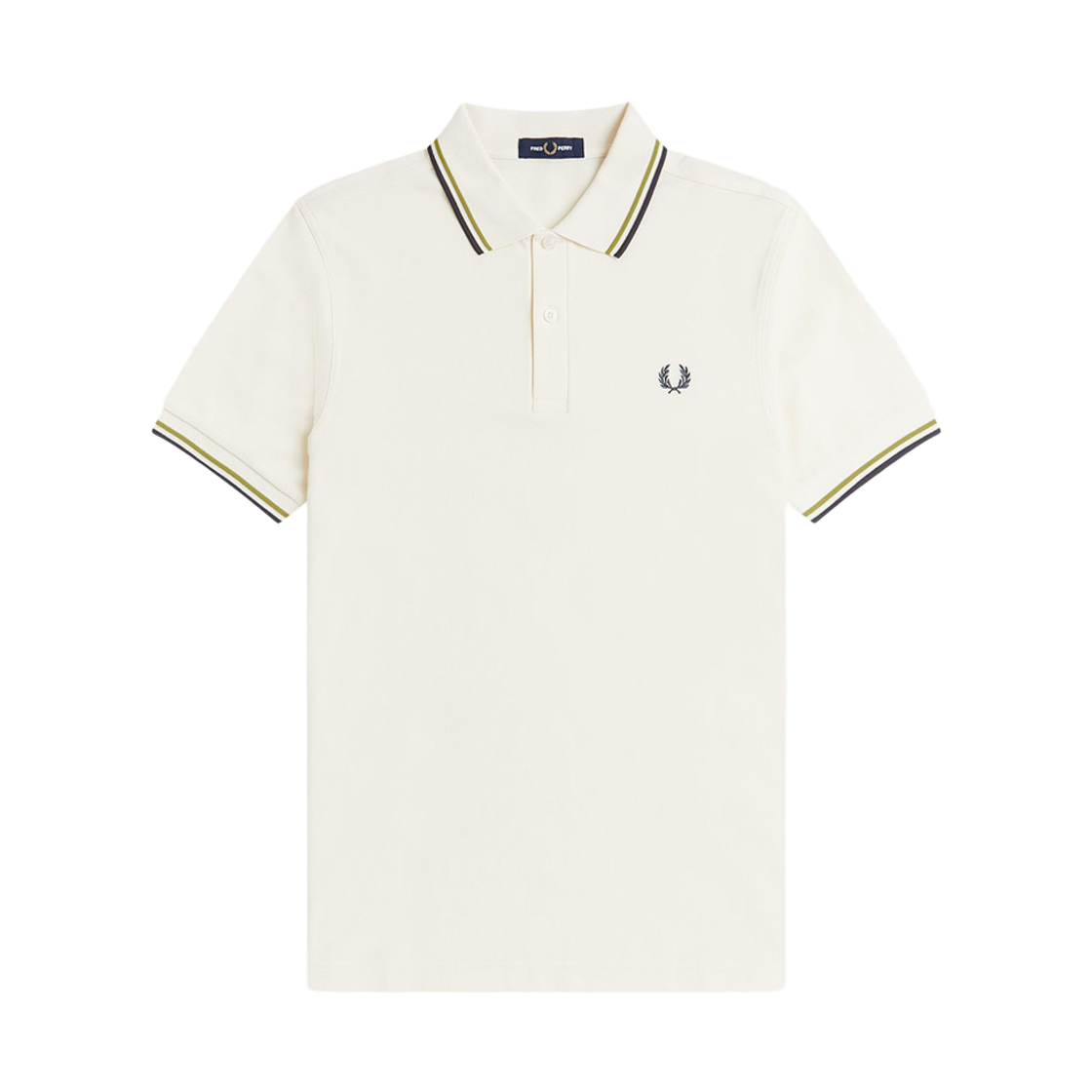 AFPM2533600-46A Fred Perry Twin Tipped Fred Perry Shirt Ecru Tennis Ball Yellow Anchor Grey