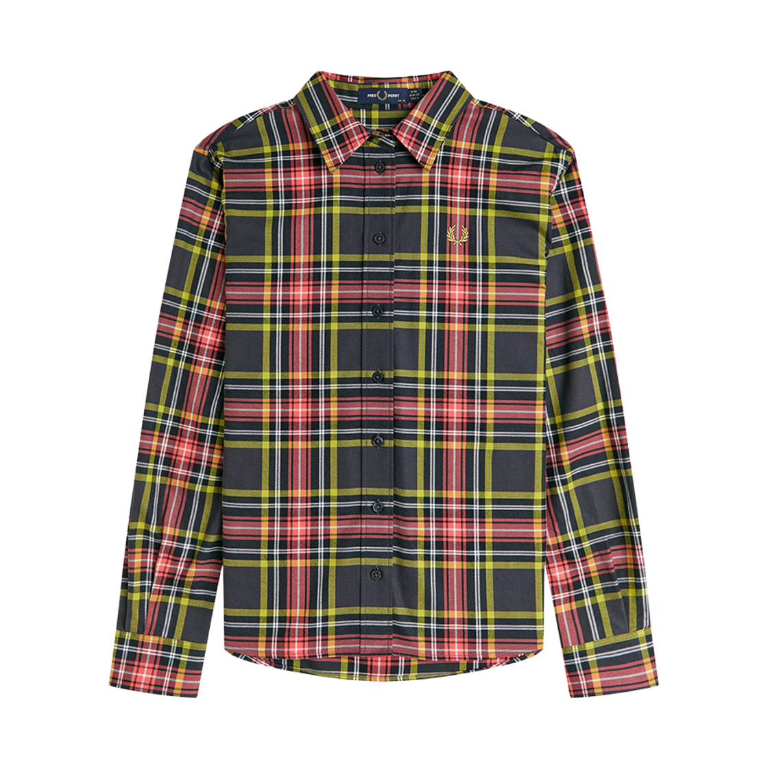 AFPF2531183-297 Fred Perry Womens Tartan Shirt Anchor Grey