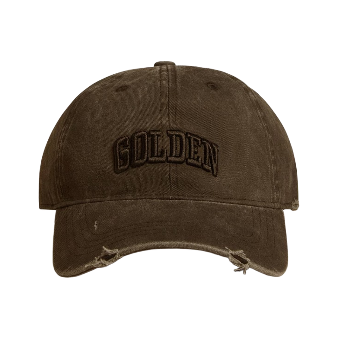 GUP01038-P001978-60318 Golden Goose Distressed Baseball Cap with Embroidery Grey