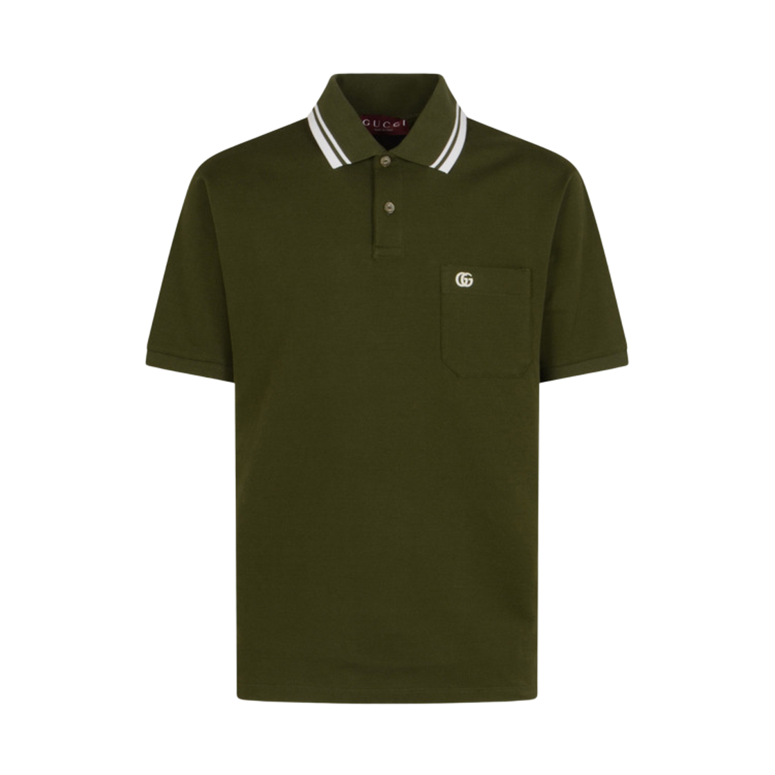 795174-XJHHM-3266 Gucci Embroidery Cotton Piquet Polo Shirt Forest Green