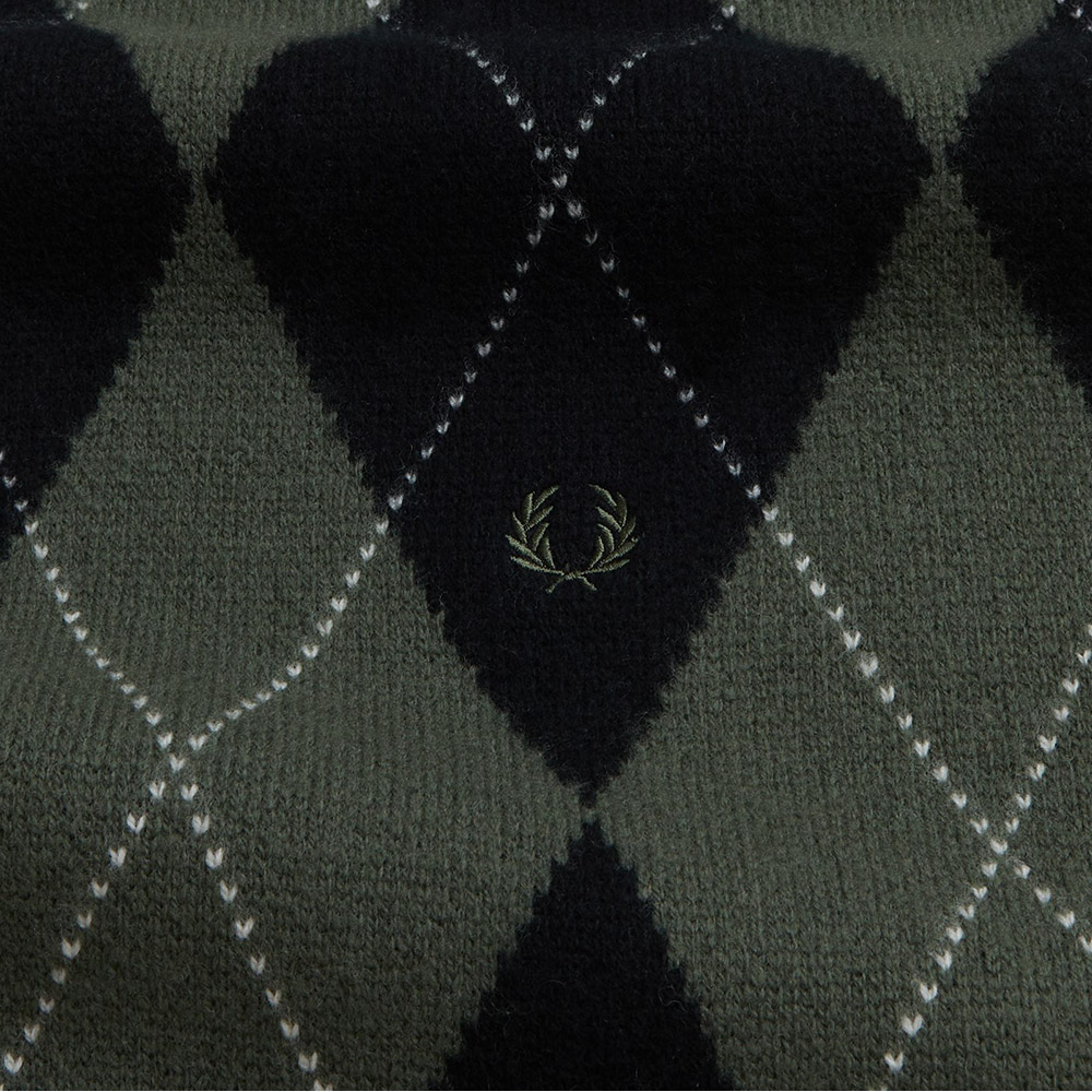 프레드 페리 브러시드 아가일 스카프 블랙(Fred Perry Brushed Argyle Scarf Black) - 2