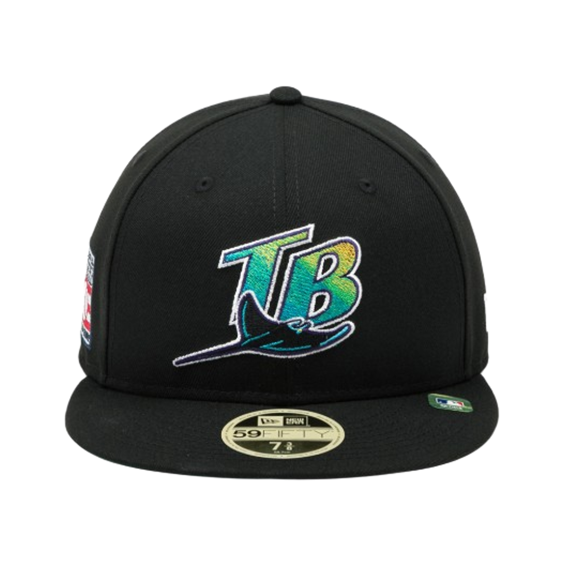 뉴에라 MLB 59피프티 쿠퍼스타운 탬파베이 레이스 홀 오프 페임 피티드캡 블랙(New Era MLB 59Fifty Cooperstown Tampa Bay Rays Hall of Fame Fitted Cap Black)
