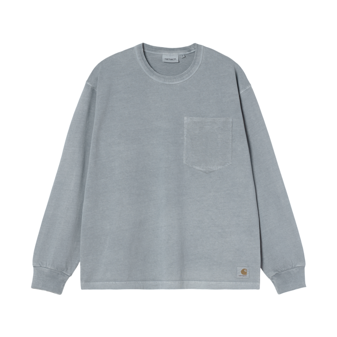 I035958-3GB-B7 Carhartt WIP L/S Torion Pocket T-Shirt Office Blue Grind Washed