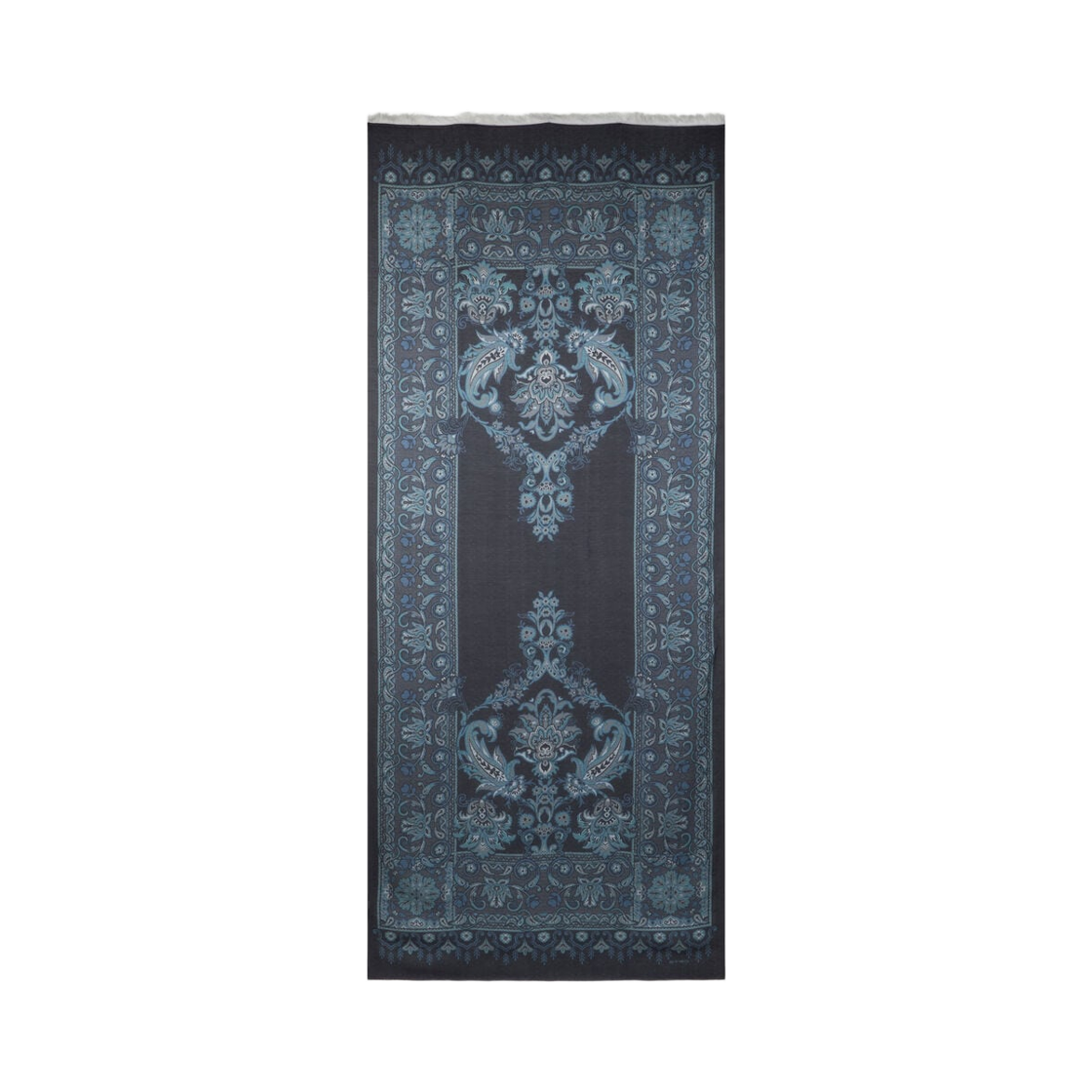 MATA0061AQ250S9883 Etro Cotton Blend Jacquard Scarf Blue
