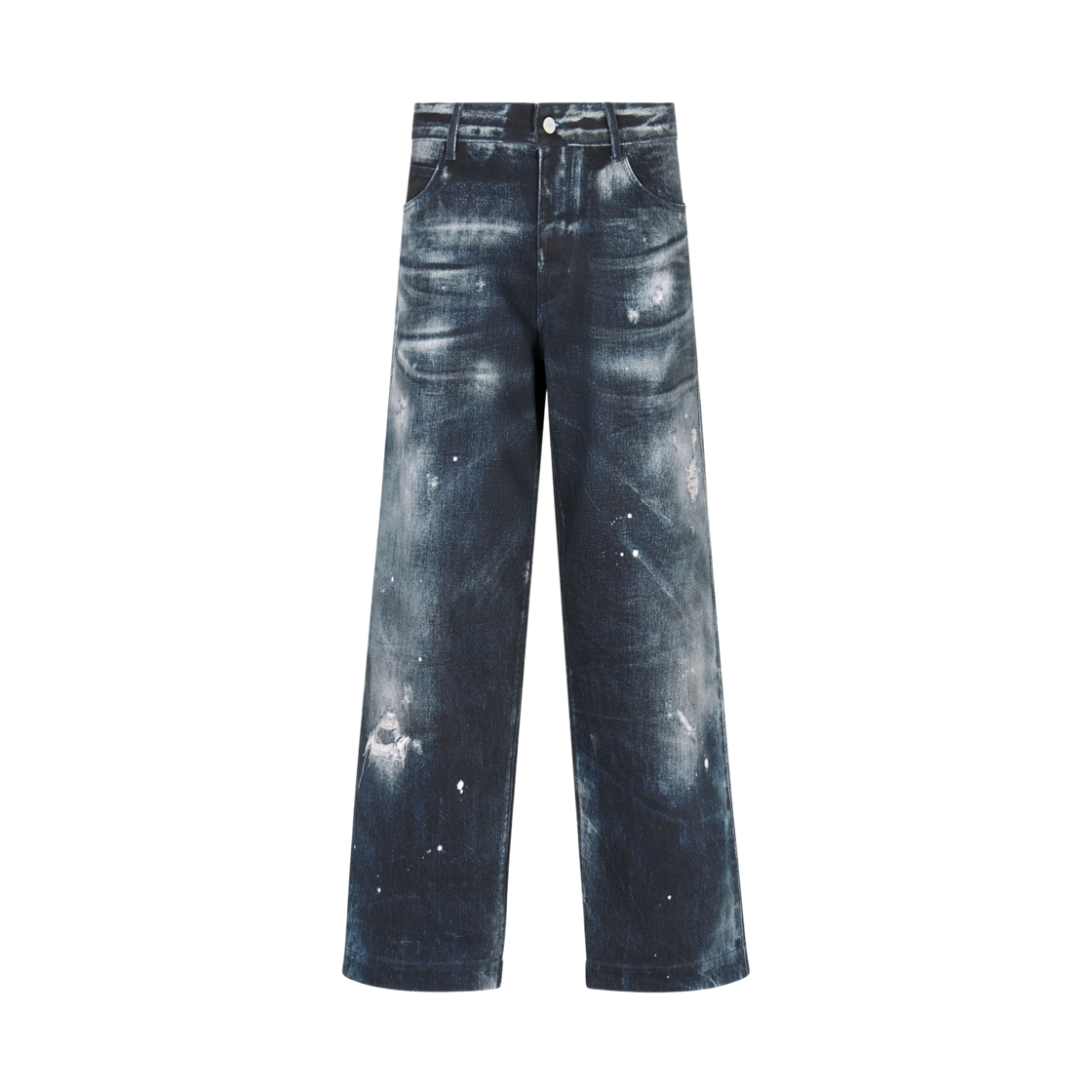 EM001230AF19317FB314 Emporio Armani New York Capsule Collection Printed Organic Drill Jeans Blue