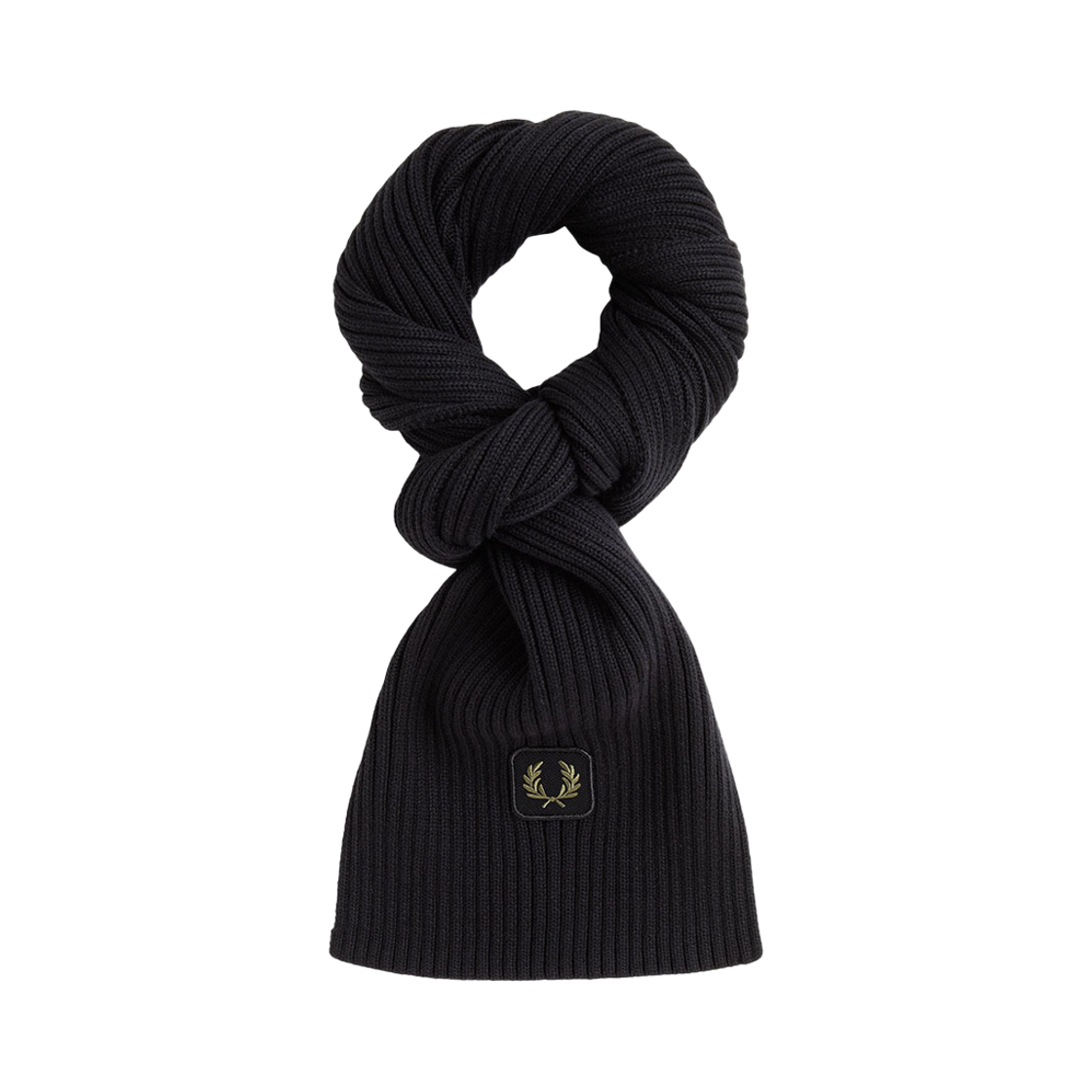 CFPU2531134-102 Fred Perry Cotton Ribbed Scarf Black