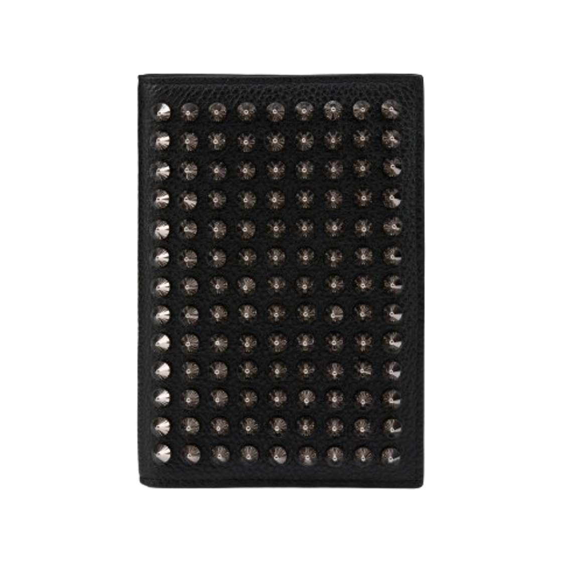 3255106B078 Christian Louboutin Funky Grained Calf Leather Spikes Passport Holder Black