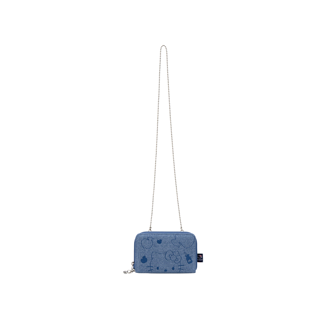 조셉앤스테이시 데님 트래블 크로스 월렛 헬로키티 워시드 블루 위드 체인(Joseph&Stacey Denim Travel Cross Wallet Hello Kitty Washed Blue with Chain)