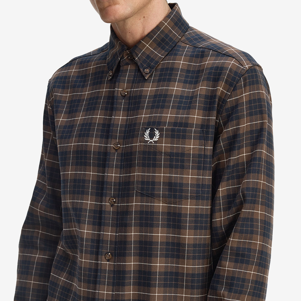 프레드 페리 브러시드 트윌 타탄 셔츠 번트 토바코(Fred Perry Brushed Twill Tartan Shirt Burnt Tobacco) - 3