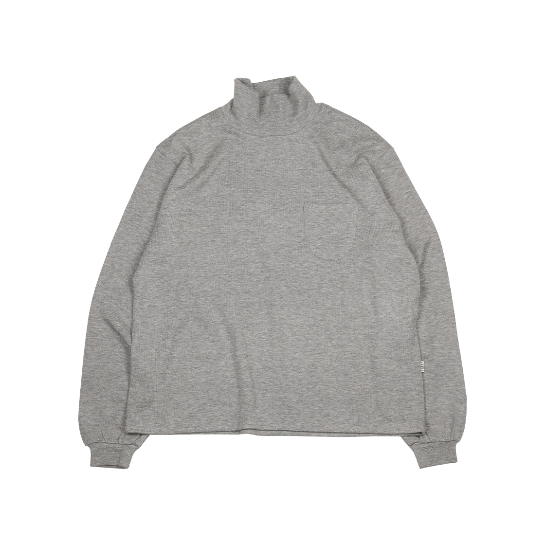 A-130 mmogarden Mock Neck Pocket Knit Melange Gray